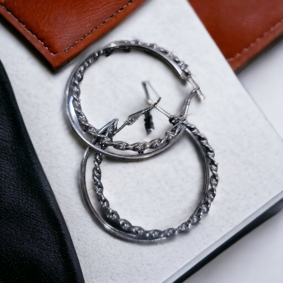 Jewelry - Black Hoop Earrings